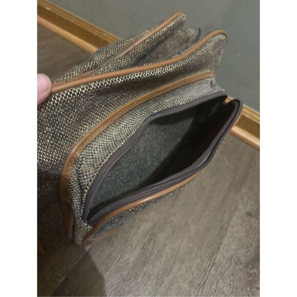 Vintage Pierre Cardin Brown Tweed Carry-On Shoulder Bag Strap Weekend Travel - Picture 10 of 15